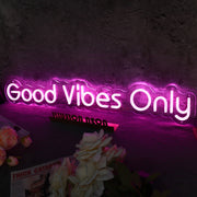 Good Vibes Only Purple Neon Sign