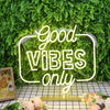 Good Vibes Only Yellow Neon Sign