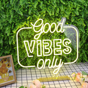 Good Vibes Only Yellow Neon Sign