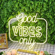 Good Vibes Only Yellow Neon Sign