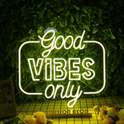 Good Vibes Only Yellow Neon Sign