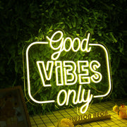 Good Vibes Only Yellow Neon Sign