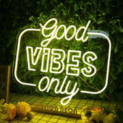 Good Vibes Only Yellow Neon Sign