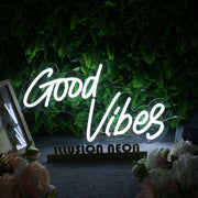 Good Vibes White Custom Neon Sign