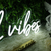 Good Vibes White Neon Sign