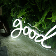 Good Vibes White Neon Sign