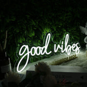 Good Vibes White Neon Sign