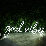 Good Vibes White Neon Sign