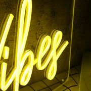 Good Vide Yellow Custom Neon Sign