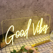 Good Vide Yellow Custom Neon Sign