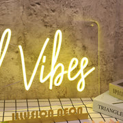 Good Vide Yellow Custom Neon Sign