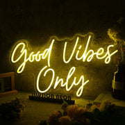 Good Vides Only Yellow Custom Neon Sign