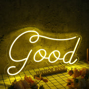 Good Yellow Neon Sign