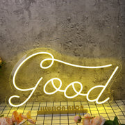 Good Yellow Neon Sign