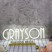 Grayson White Neon Sign