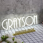 Grayson White Neon Sign