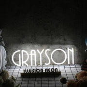 Grayson White Neon Sign