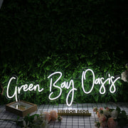 Green Bay Oasis White Neon Sign