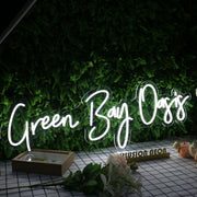 Green Bay Oasis White Neon Sign