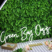 Green Bay Oasis White Neon Sign