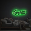 Green Crocodile Shaped Balloon LED Neon Acrylic Artwork