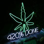 Green Leaves 420Done Neon Sign