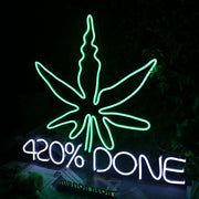 Green Leaves 420Done Neon Sign