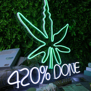 Green Leaves 420Done Neon Sign