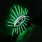 Green Shining Eye Neon Sign