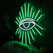 Green Shining Eye Neon Sign