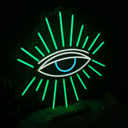 Green Shining Eye Neon Sign