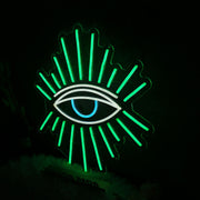 Green Shining Eye Neon Sign