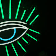 Green Shining Eye Neon Sign