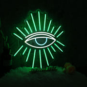 Green Shining Eye Neon Sign