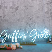 Griffins Grotto Blue Neon Sign