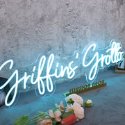 Griffins Grotto Blue Neon Sign