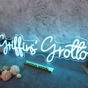 Griffins Grotto Blue Neon Sign