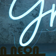 Griffins Grotto Blue Neon Sign