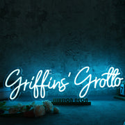 Griffins Grotto Blue Neon Sign