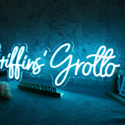 Griffins Grotto Blue Neon Sign