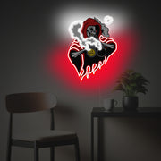 Grim Reaper With Red Suit LED Neon Acrylic Artwork