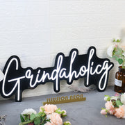 Grindaholicg White Neon Sign