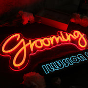 Grooming Orange Neon Sign