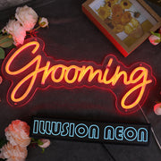 Grooming Orange Neon Sign