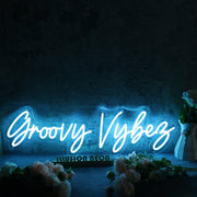 Groovy Vybes Blue Neon Sign