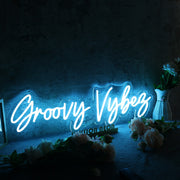 Groovy Vybes Blue Neon Sign