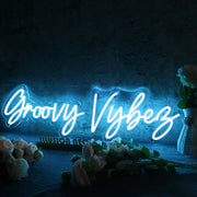 Groovy Vybes Blue Neon Sign