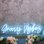 Groovy Vybes Blue Neon Sign