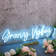 Groovy Vybes Blue Neon Sign