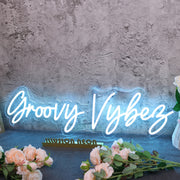 Groovy Vybes Blue Neon Sign